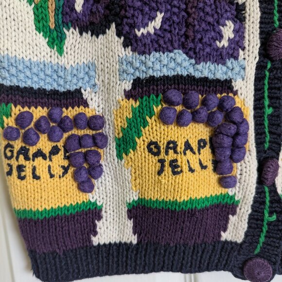 Vintage the eagle's eye Welch's Grape Jelly cardigan size S - Picture 5 of 6